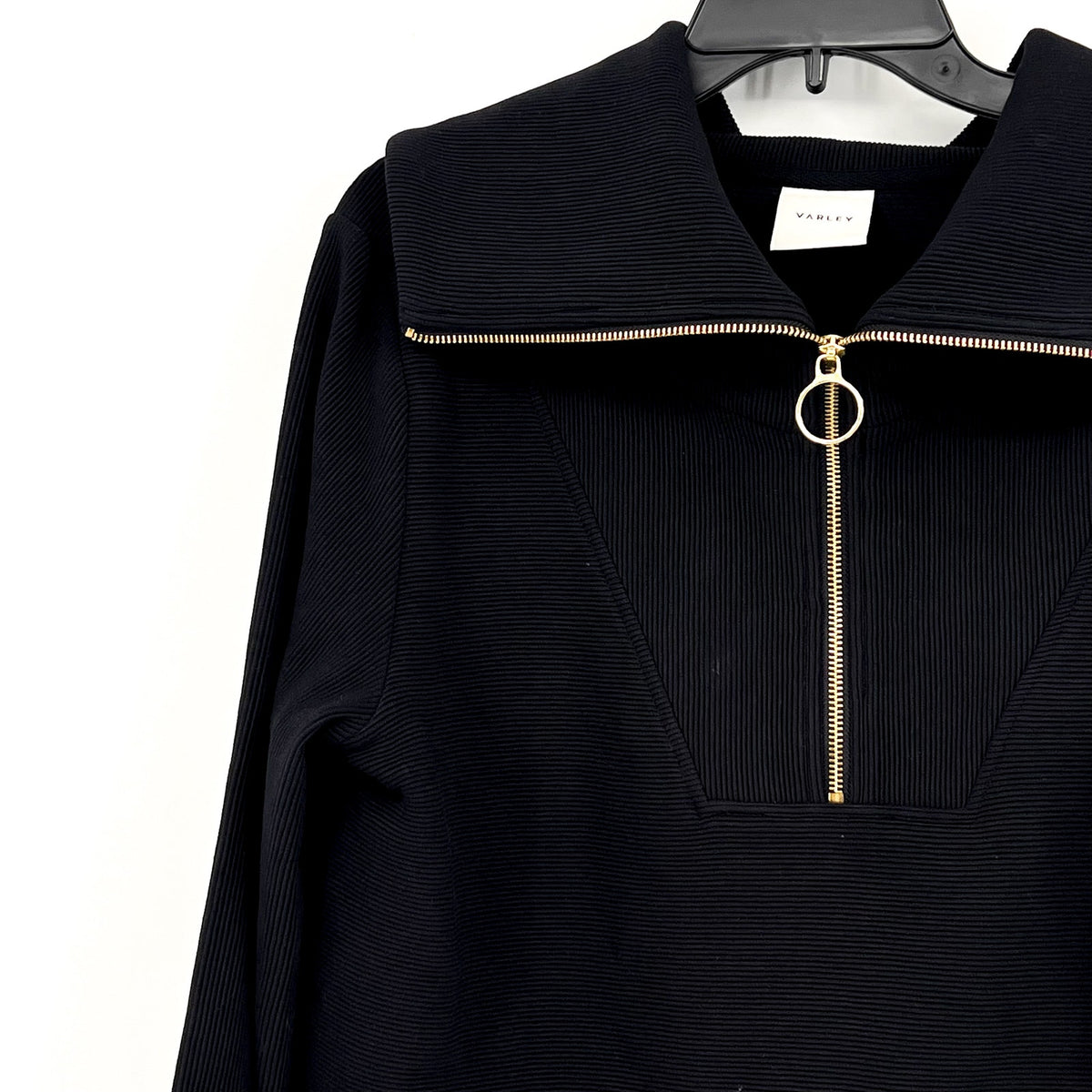 VARLEY Women's Vine Ottoman Half Zip Pullover Small Black Sweatshirt NWOT