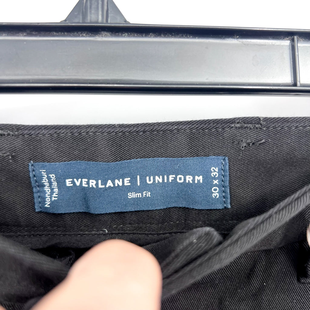 EVERLANE Men's Uniform Performance Chino Pants 30x32 Black Slim Fit NWT