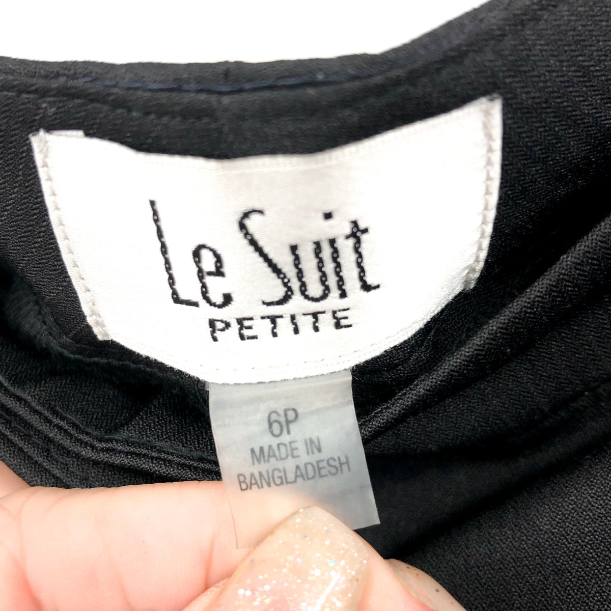 LE SUIT Women's Kate Straight Leg Dress Pants Size 6 Petite Black Flat Front NWT