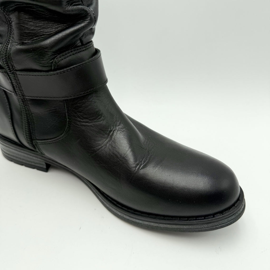 Eric Michael Womens Noelle Motorcycle Boots EU 42 US 11.5-12 Black Leather NWOB