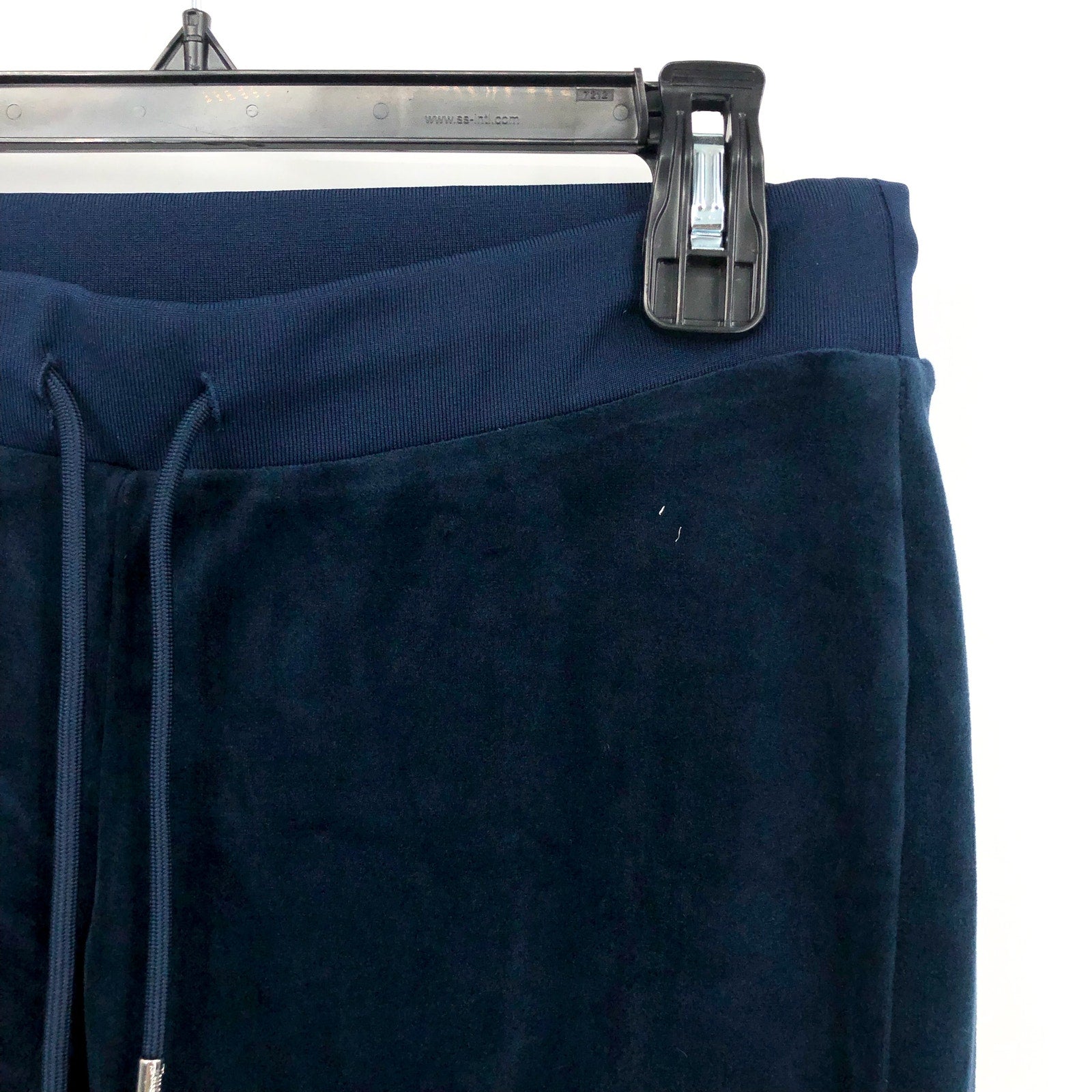 JUICY COUTURE Women's Velour Pants Small Regal Blue Straight Leg Rib Waist NWT
