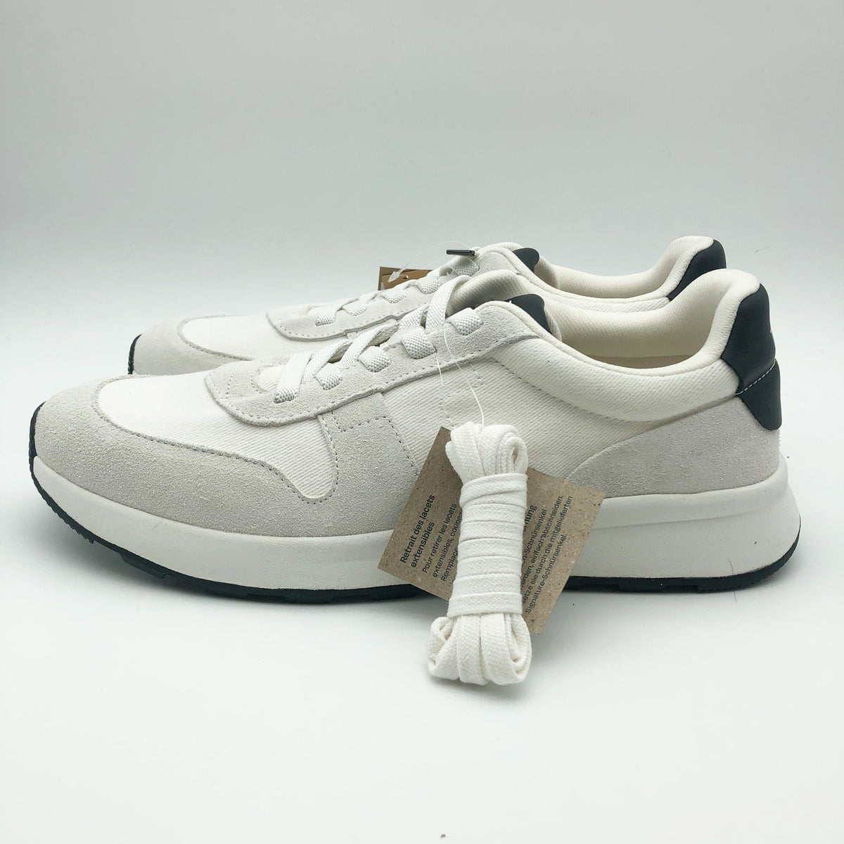 Toms Mens TRVL LITE Retro Runner Casual Sneaker Size 8.5 White Suede Twill NIB