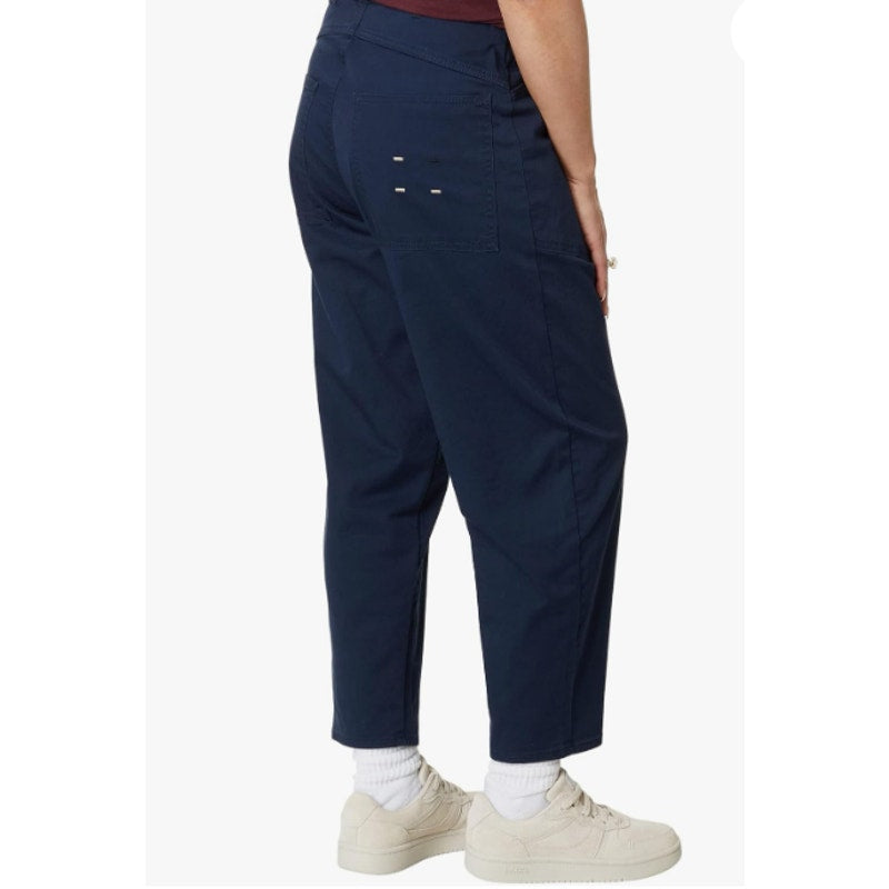 LABEL Womens Go-To Pants Small Navy Blue Relaxed Fit High Rise Crop Pockets NWT