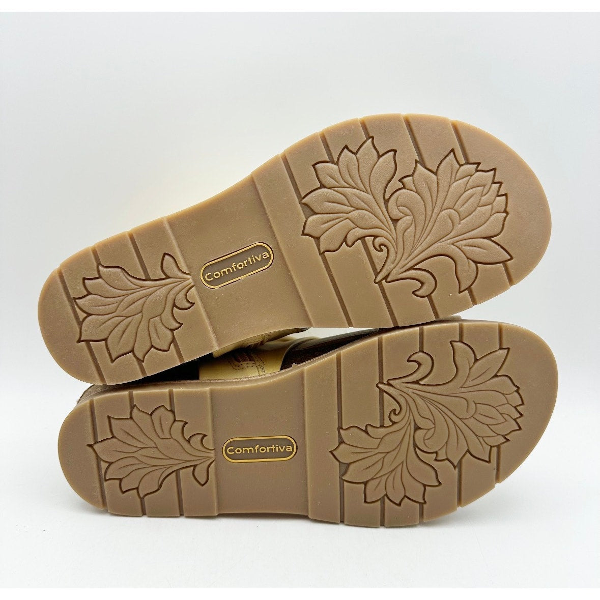 COMFORTIVA Womens Gale Sandals Size 9.5 Mexico Yellow Leather Memory Foam NIB