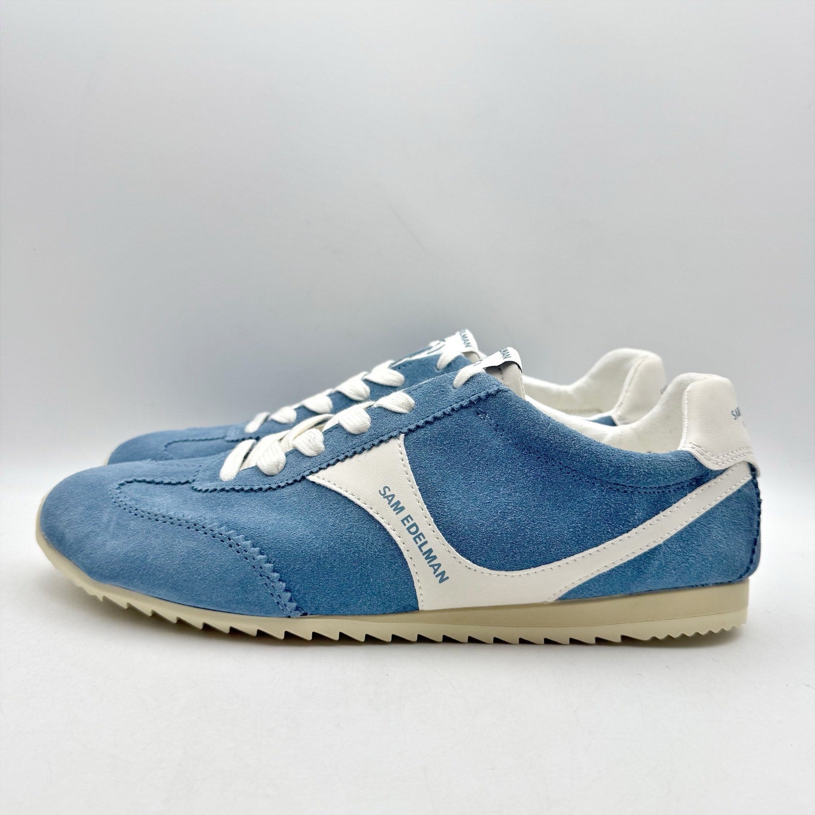 Sam Edelman Womens Isa Casual Sneaker US 11 Blue Suede Signature Collection NWOB