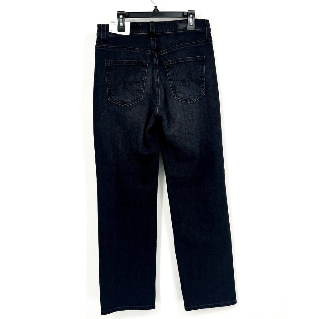 AG ADRIANNO GOLDSCHMIED Brinley Straight Leg Jeans Size 26 4 Black Glasgow NWT