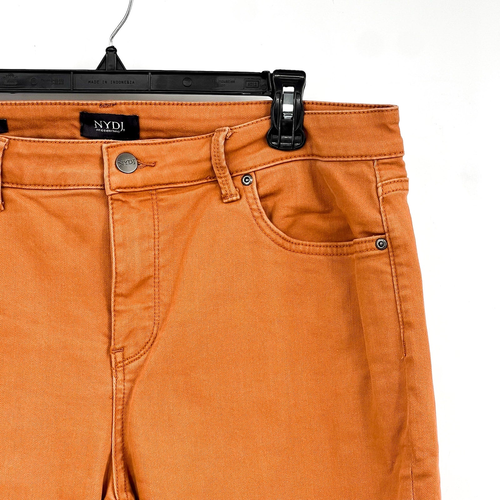 NYDJ Womens Margot Girlfriend Jeans Size 14 PETITE Rust Brown NWOT