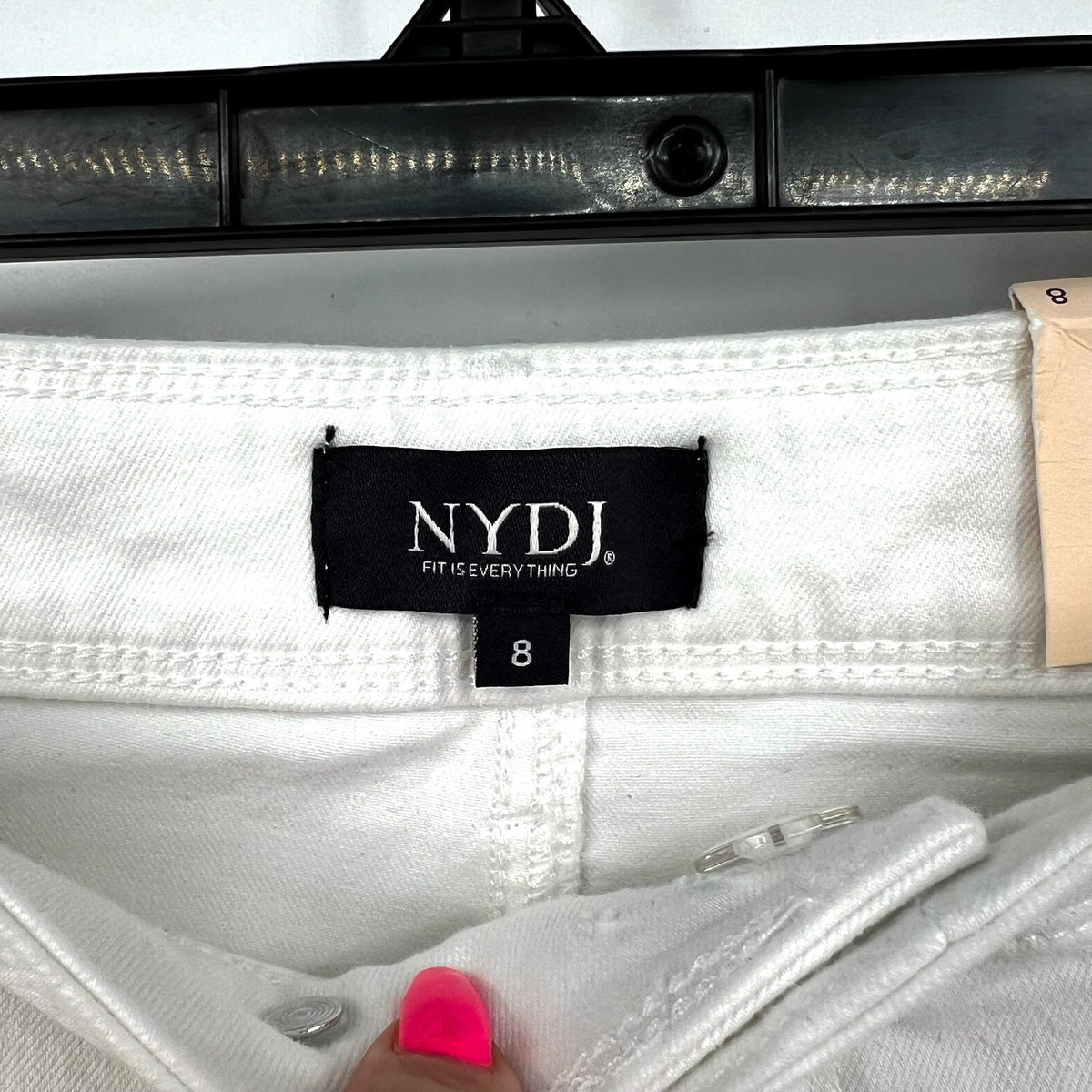 NYDJ Women's Mona Wide Leg Ankle Jeans Size 8 Optic White Denim Trouser NWT