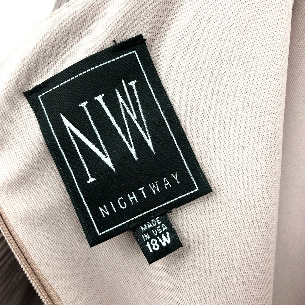NIGHTWAY Women's Blouson Dress Size 18W Pink Rose Gold Long Sleeve NWT
