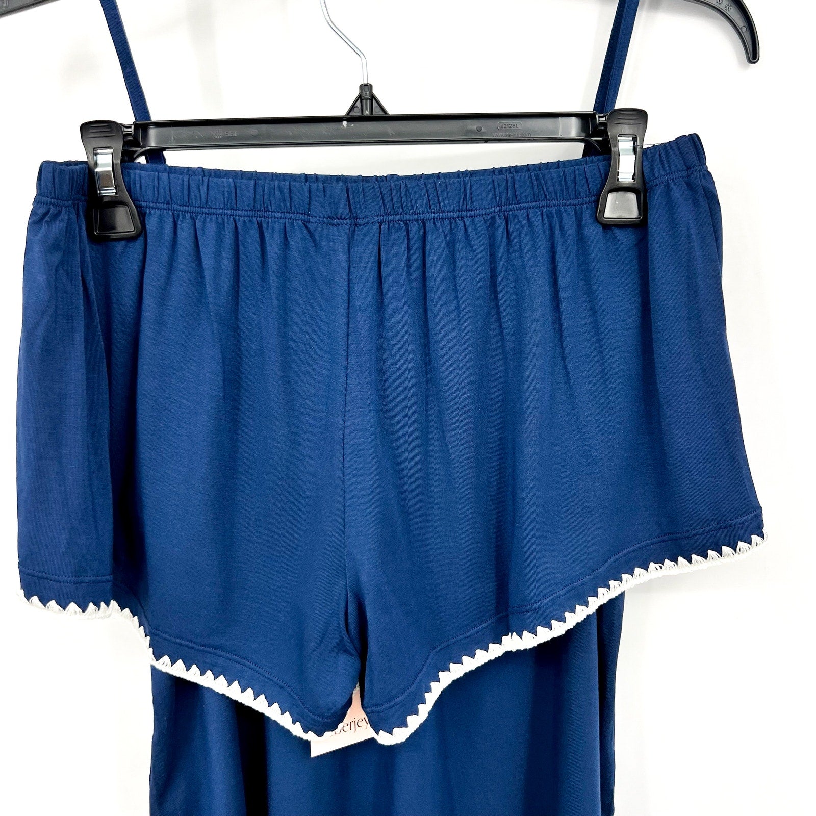 EBERJEY Frida Cami & Shortie Short PJ Set Small Navy Blue Ivory TENCEL Modal NWT