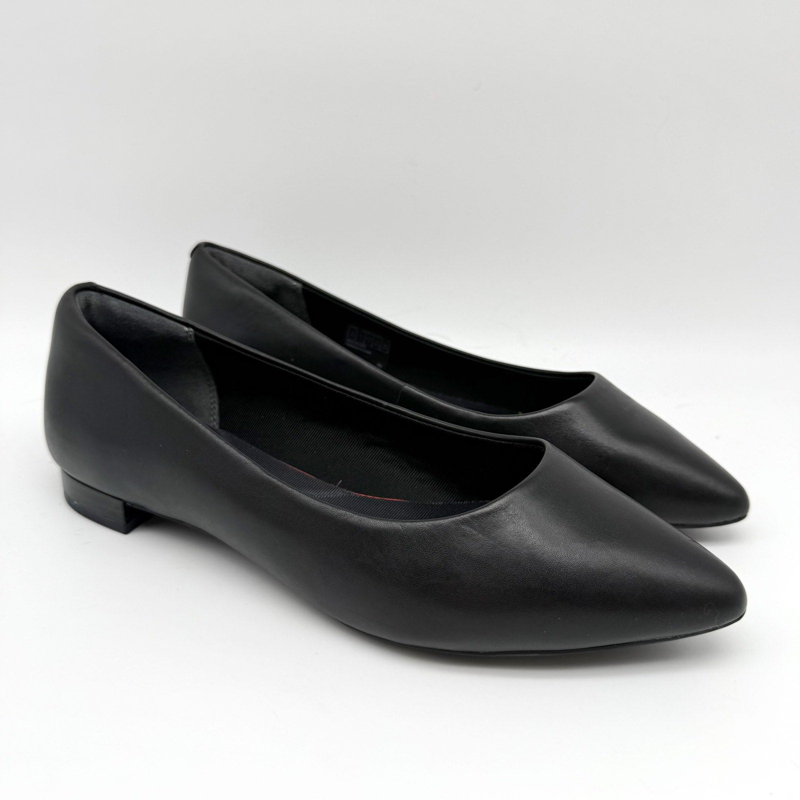 Rockport Womens Total Motion Adelyn Ballet Flats US 6.5 Wide Black Leather NIB