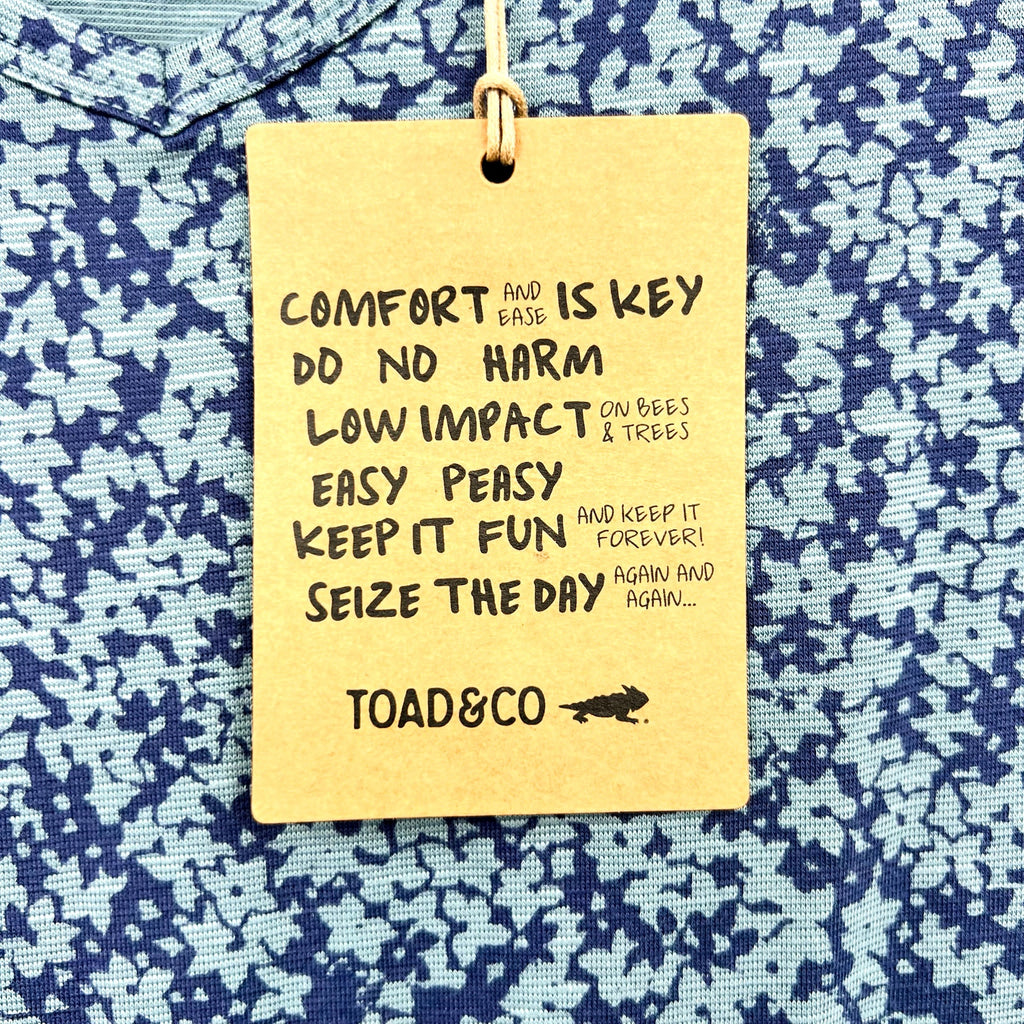 TOAD & CO Women's Marley Tiered Tank Dress Medium Blue Floral Tonal Print NWT