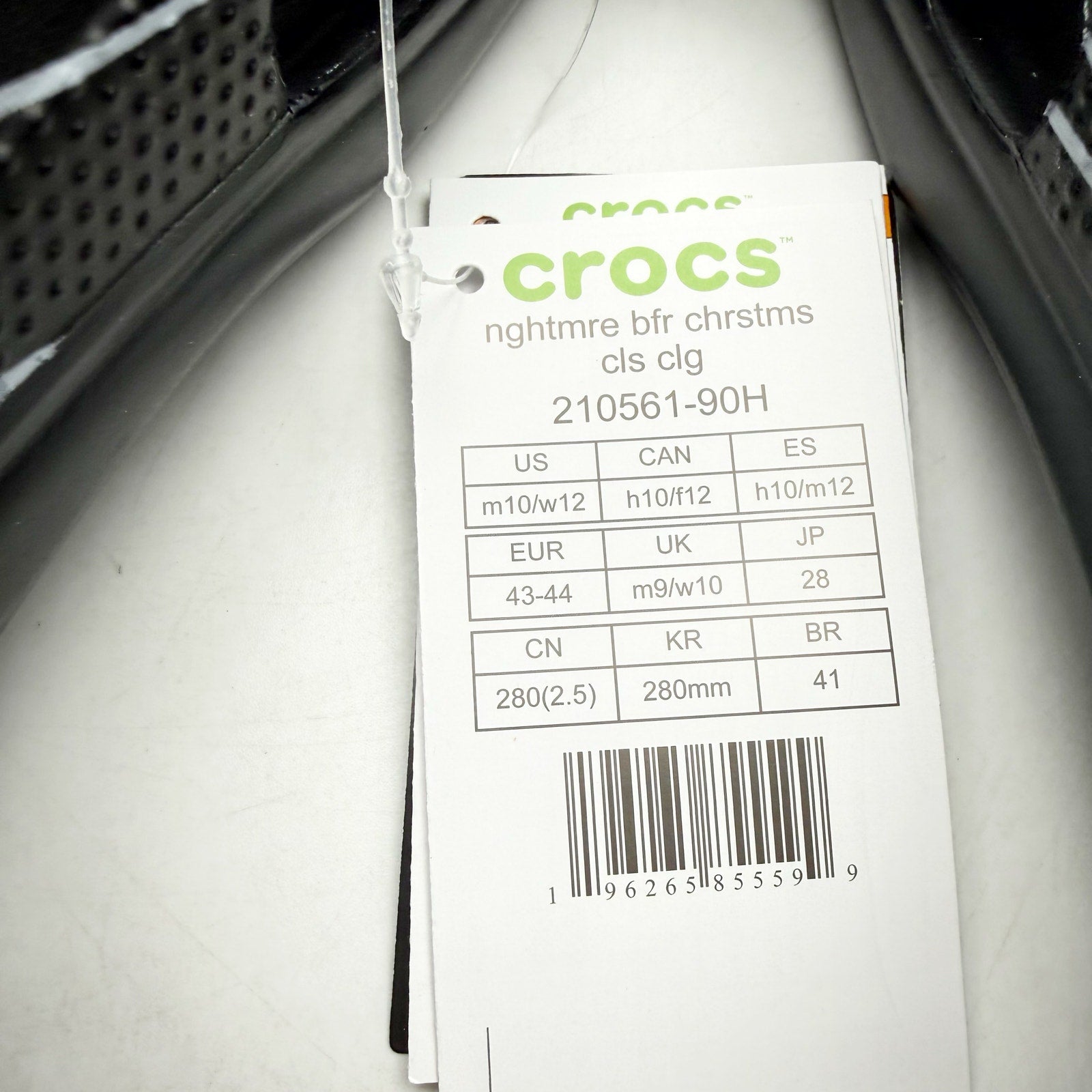Crocs Classic Clog Mens 10 Jack Skellington Nightmare Before Christmas Black NWT