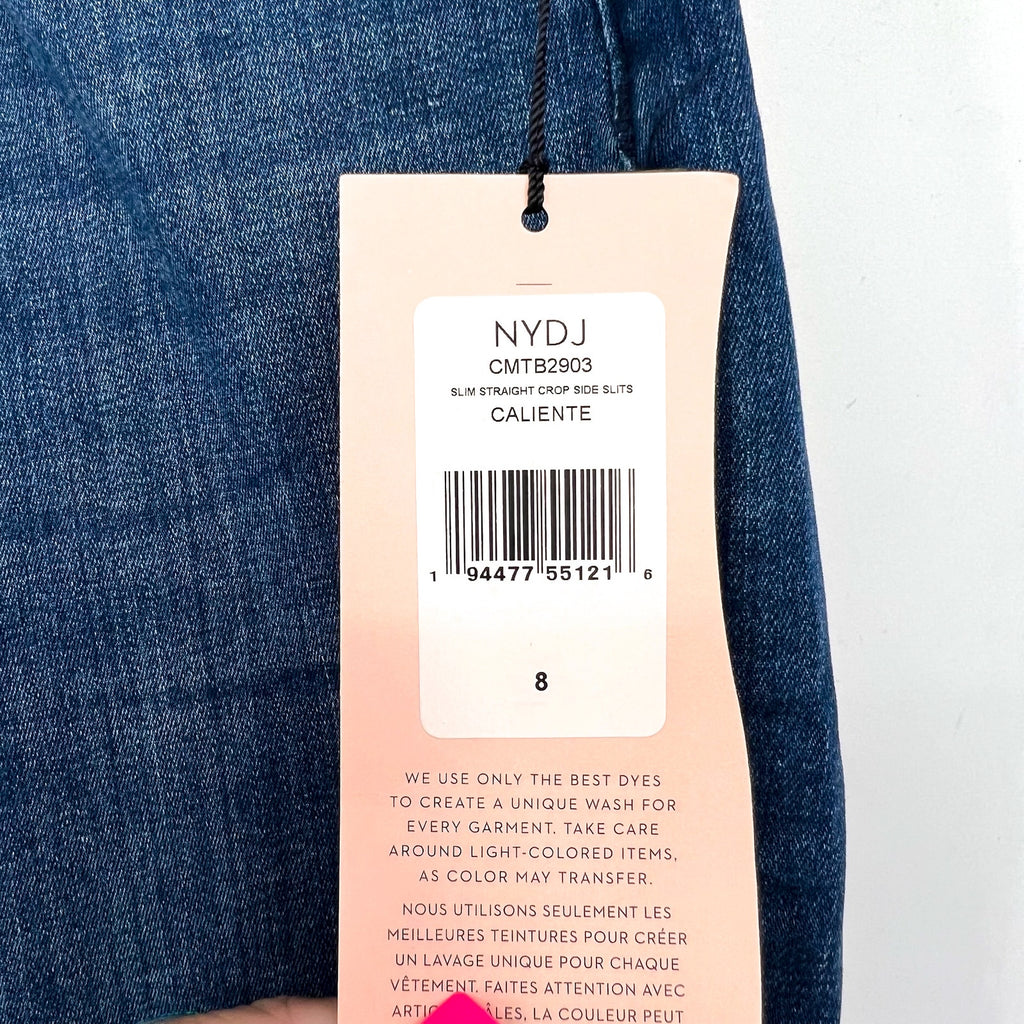 NYDJ Curves 360 Womens Slim Straight Crop Jeans Size 8 Caliente Blue NWT