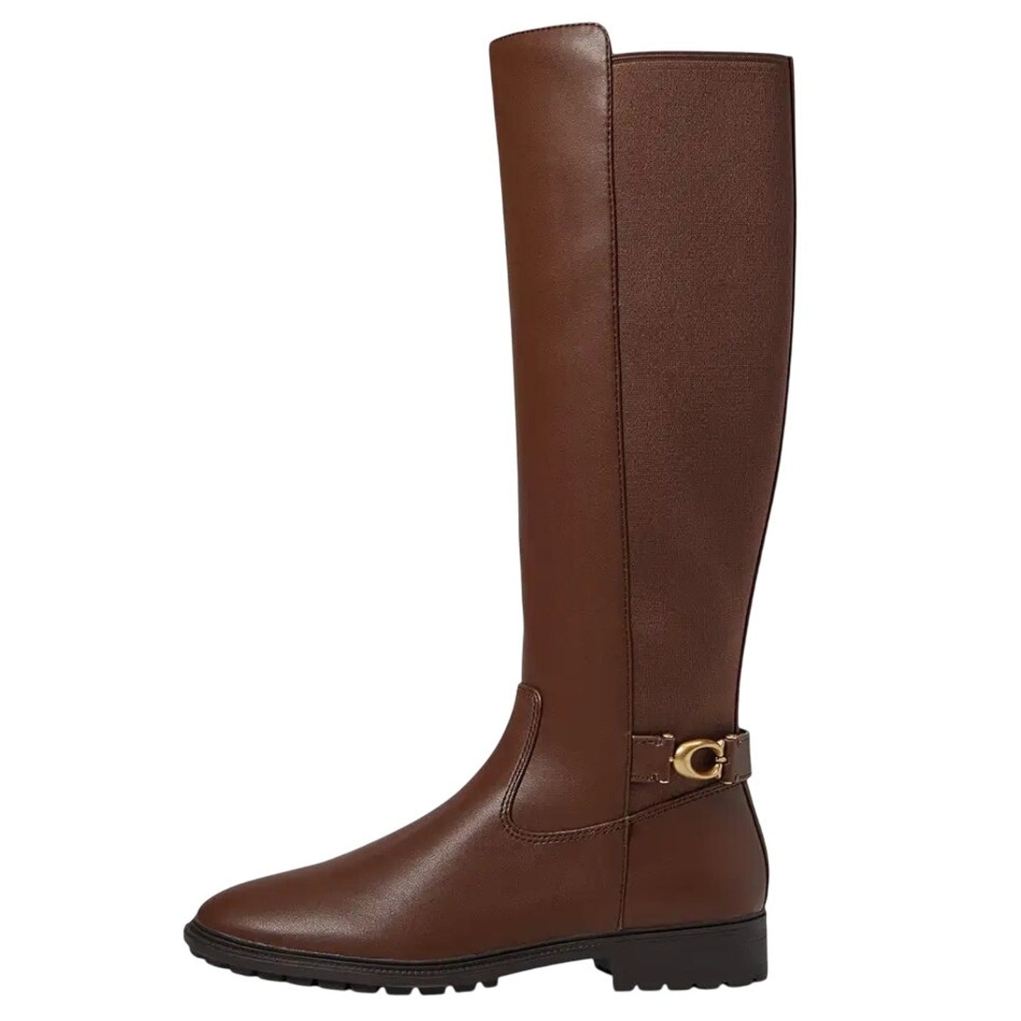 Coach Womens Faith Knee High Boots US 8.5 B EU 39 Brown Vegan Leather NIB