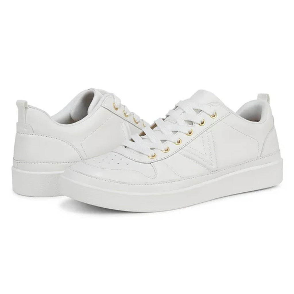 Vionic Womens Elise Casual Sneakers US 8 Wide EU 38.5 White Leather NIB