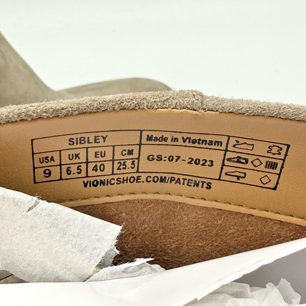 Vionic Womens Sibley Ankle Booties Size 9 M EU 40 Beige Suede Boots NIB