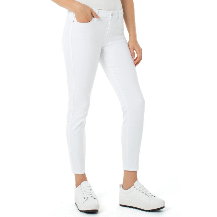 LIVERPOOL Abby Skinny Ankle Jeans Size 14 Bright White Mid Rise Stretch NWT