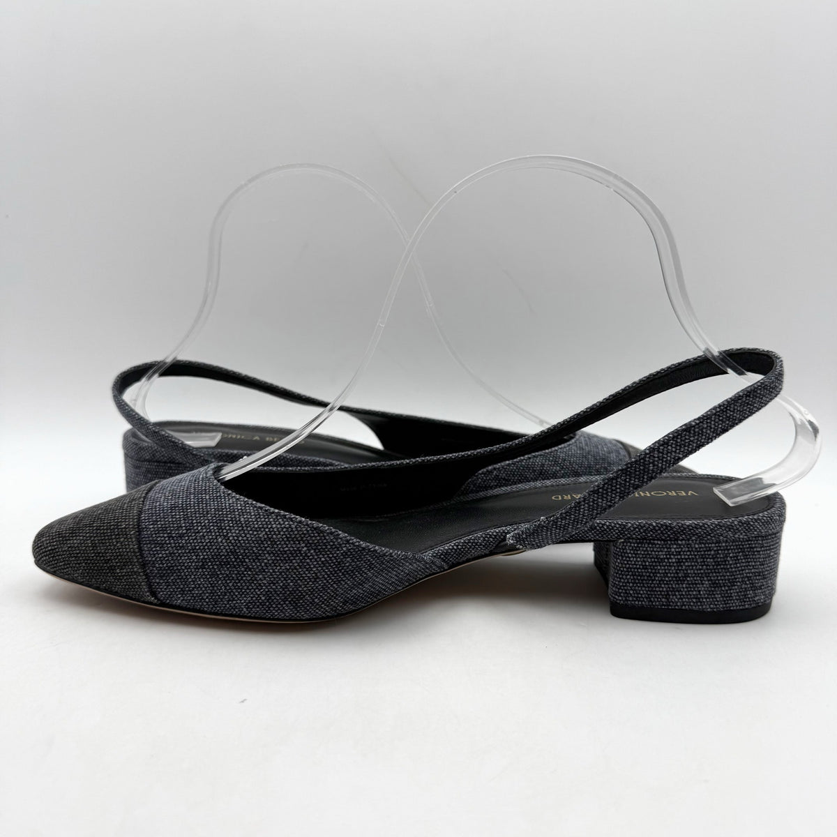 Veronica Beard Womens Cecile Denim Cap Toe Slingback Heel US 8 M Blue Black NWOB