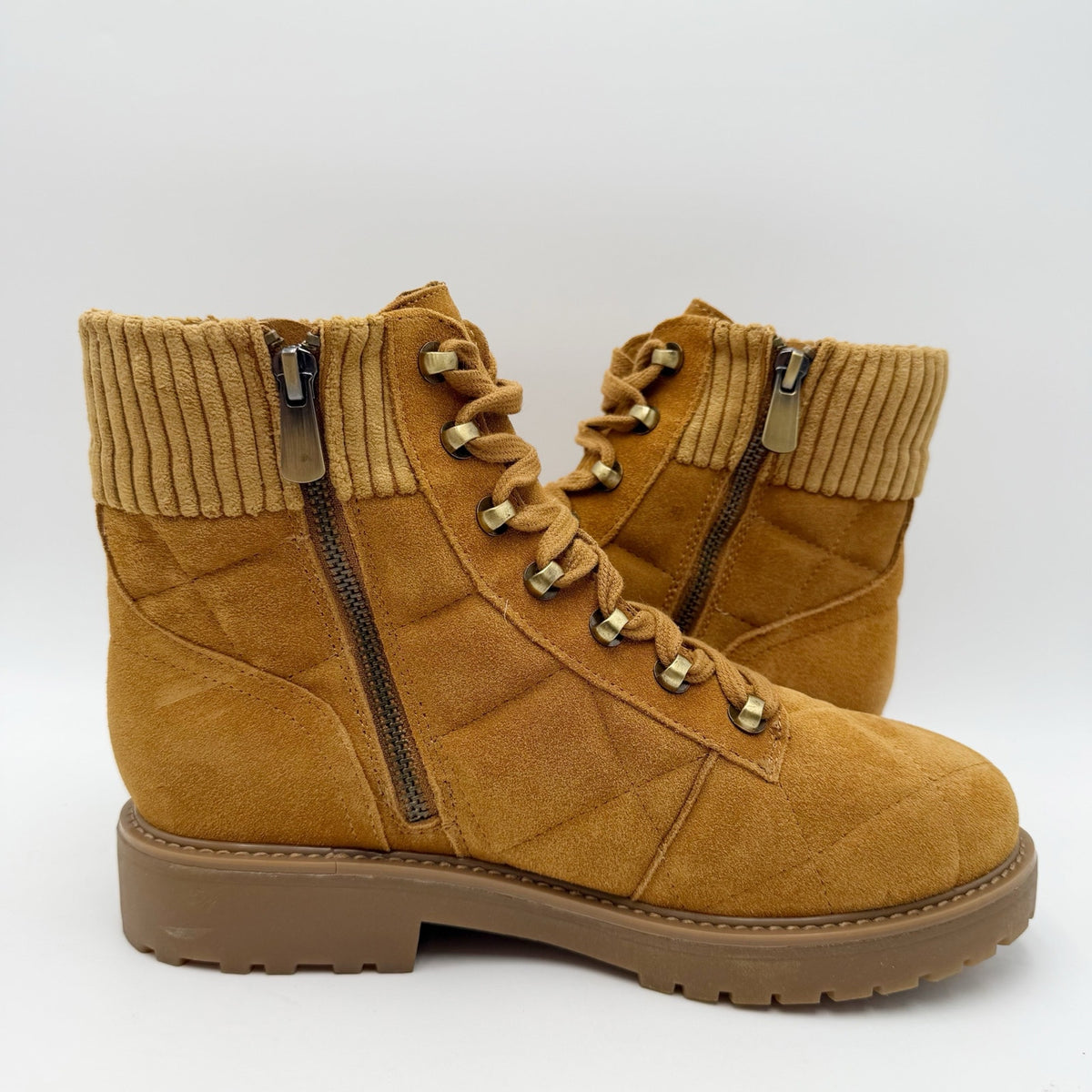Easy Spirit Womens Lakely Ankle Boots Size 7.5 Wide Brown Suede Quilted NWOB