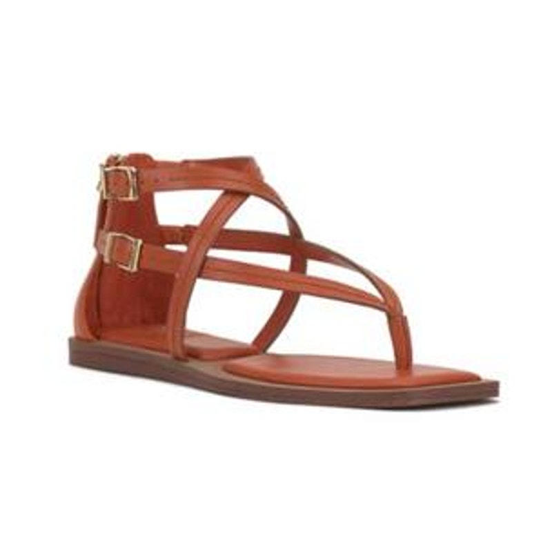 Vince Camuto Womens Brenndie Gladiator Sandals Size 6 M Orange Leather NIB