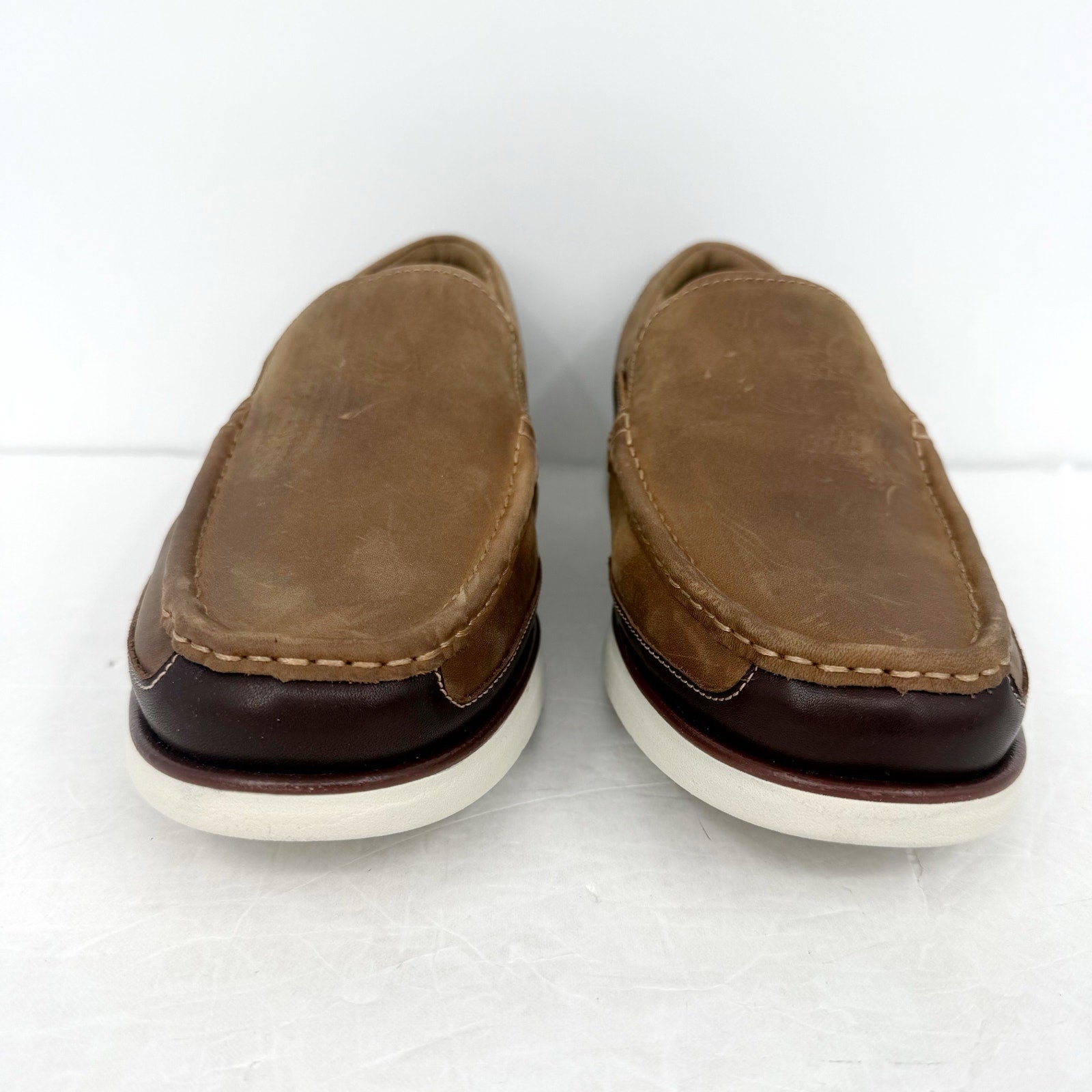 Florsheim Mens Tropics Moc Toe Venetian Loafers US 10.5 Wide Brown Leather NWOB