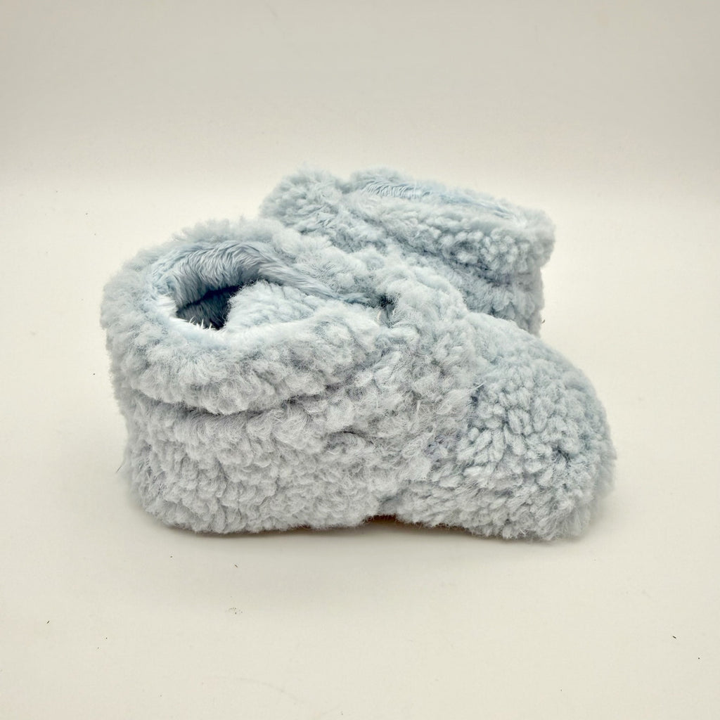 UGG Infant Bixbee Booties US 4-5 M Blue Vegan Fur Hook and Loop NIB