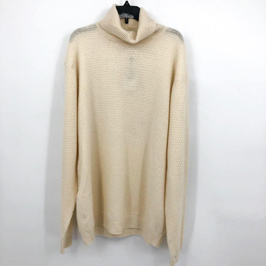 JACK VICTOR Mens Renfrew Cashmere Turtleneck Sweater XL White Ecru Cashmere NWT