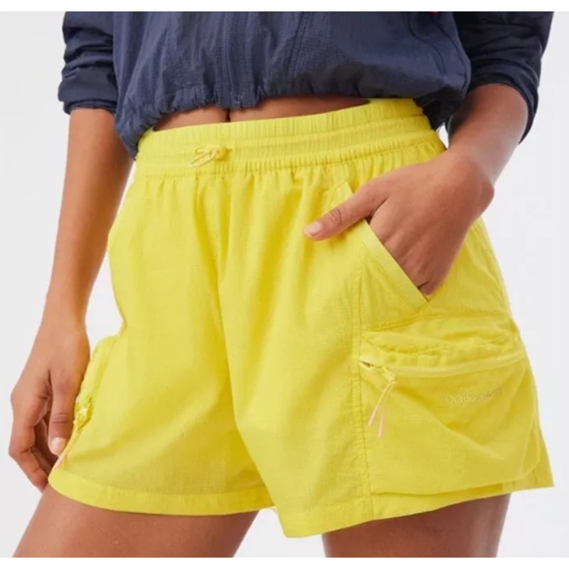 OUTDOOR VOICES Women's WIndbreaker 3" Shorts Large Yellow Limoncello NWT