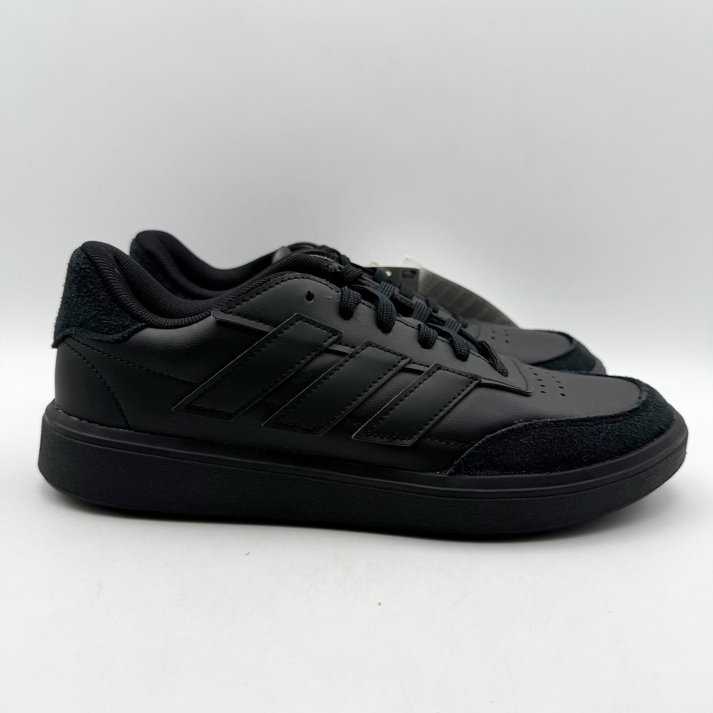 Adidas Kids Court Block Tennis Sneakers US 6.5 Black Vegan Leather NIB