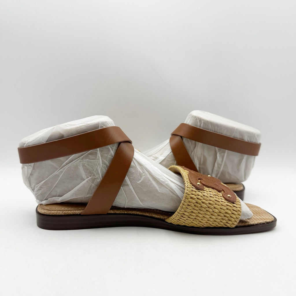 Sam Edelman Womens Ilsie Ankle Strap Sandals SIZE 6.5 Brown Leather NWOB