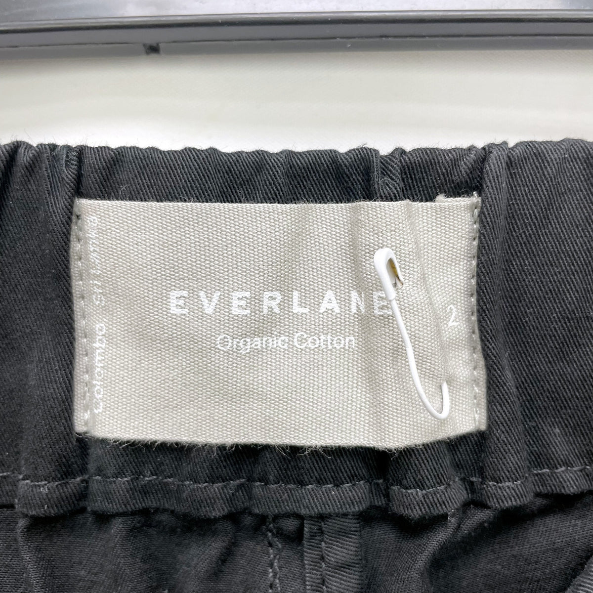 Everlane Womens The Easy Pant Size 2 Elastic Waist Straight Leg Chino Black NWT