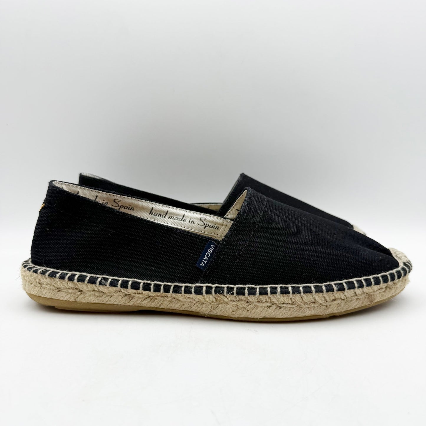 VISCATA Mens Sitges Espadrille Flats EU 42 US 9 Black Slip On NIB