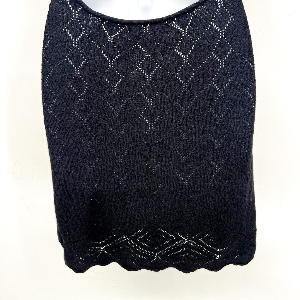 L*SPACE Women's Saffron Cover-Up Dress Small Medium Black Knit Cut Out NWT