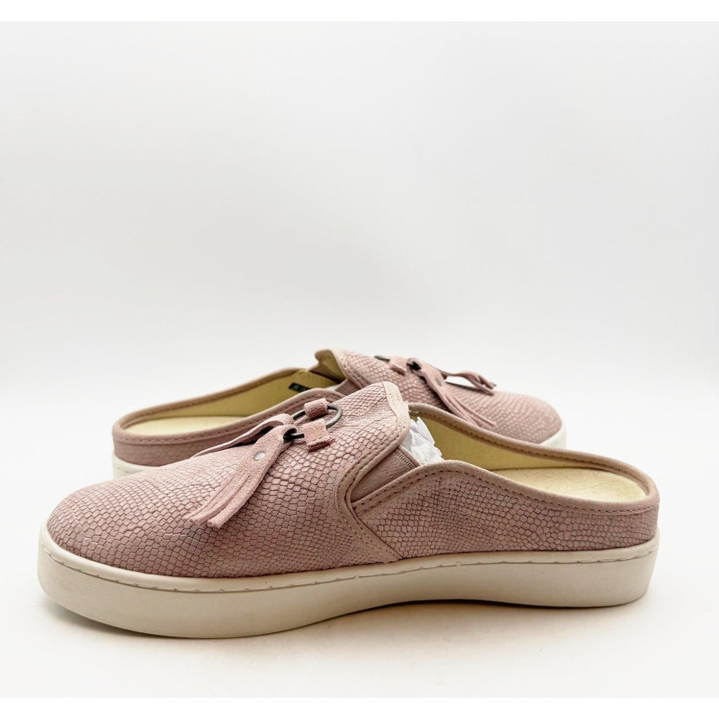 Spenco Women's Bindie Slide Slip On Shoe 9 Wide Blush Pink Embossed Suede NIB