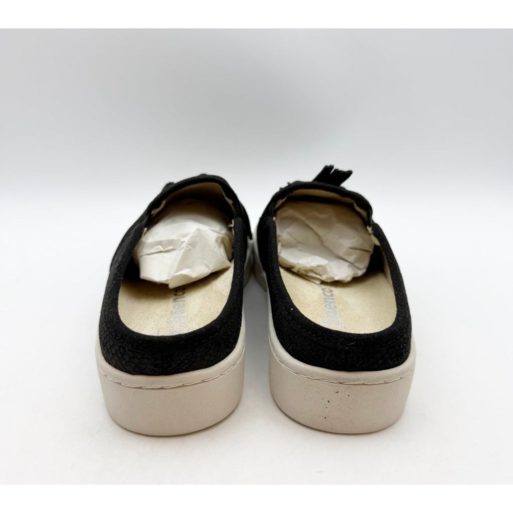 Spenco Women's Bindie Slide Slip On Shoe Size 5 B Black Embossed Suede NIB