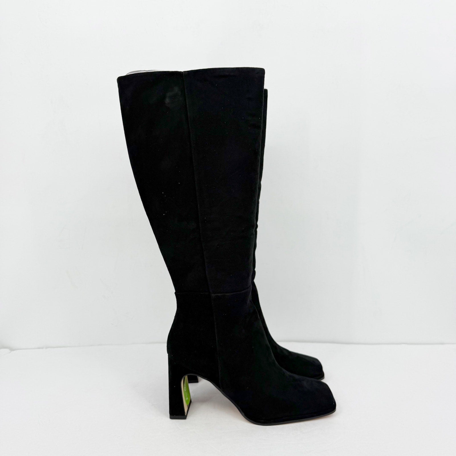 Sam Edelman Womens Issabel Heeled Knee High Boots US 8 M EU 38.5 Black Suede NIB