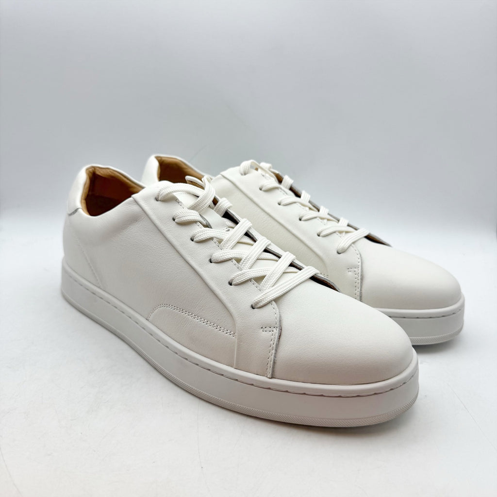 Florsheim Mens Monopoli Casual Sneakers Size 12 WIDE Cream White Leather NIB