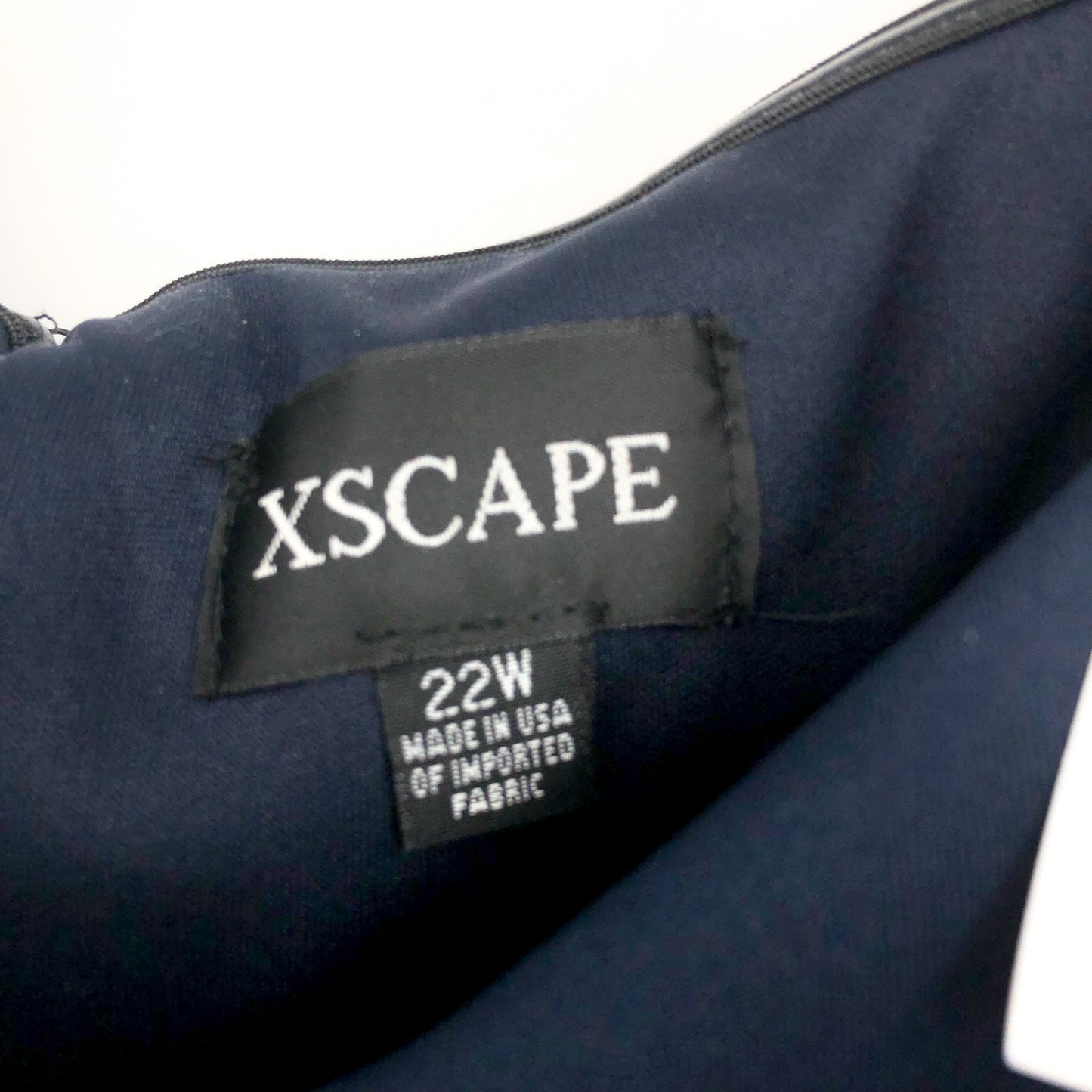 XSCAPE Patti Long Off the Shoulder Scuba Crepe Dress 22W Blue Midnight NWT