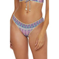 BECCA Women's Tulum Adela Hipster Bikini Bottoms Large Purple Multi Shirred NWT