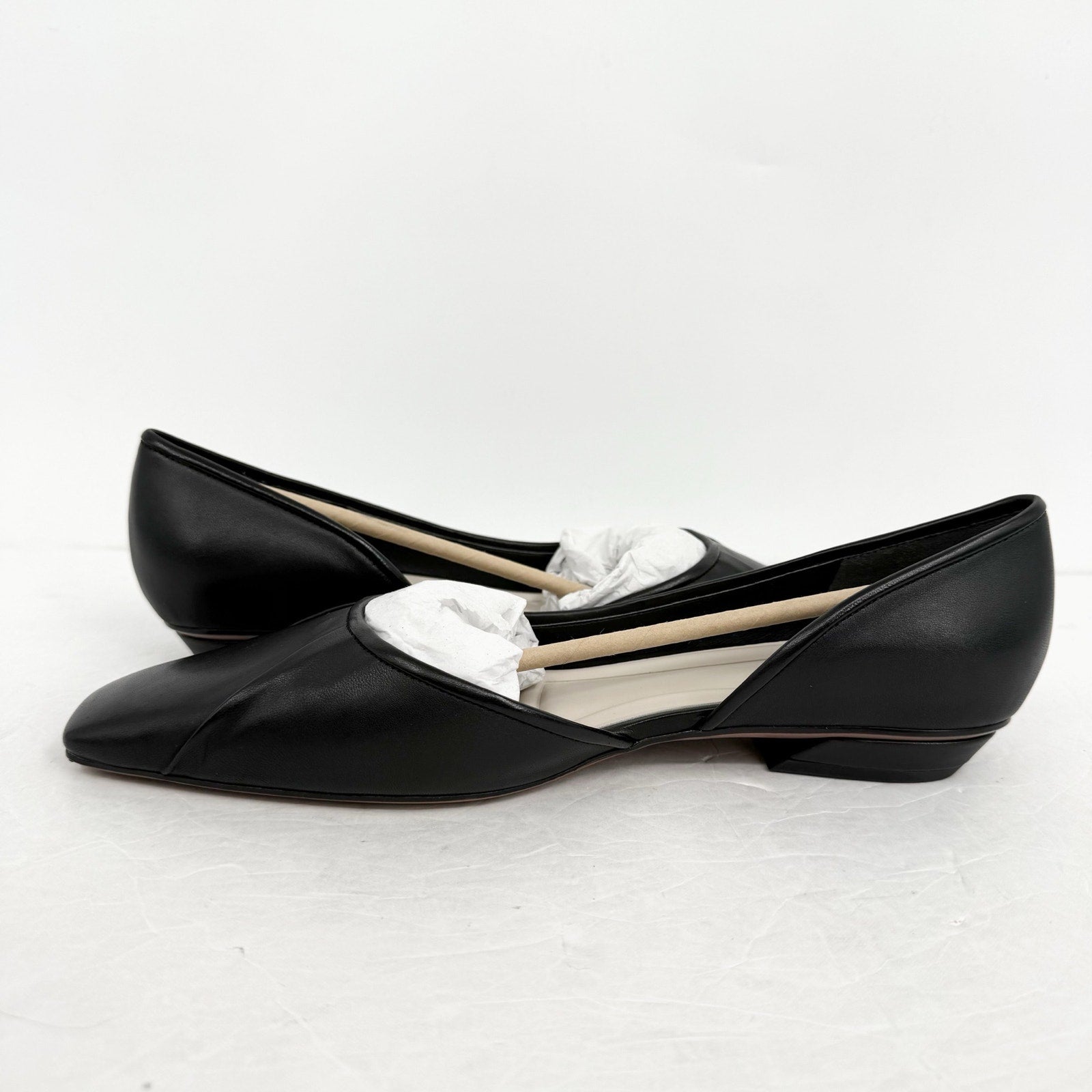 Franco Sarto Womens Debrah Flats US 9.5 M EU 40.5 Black Leather NIB