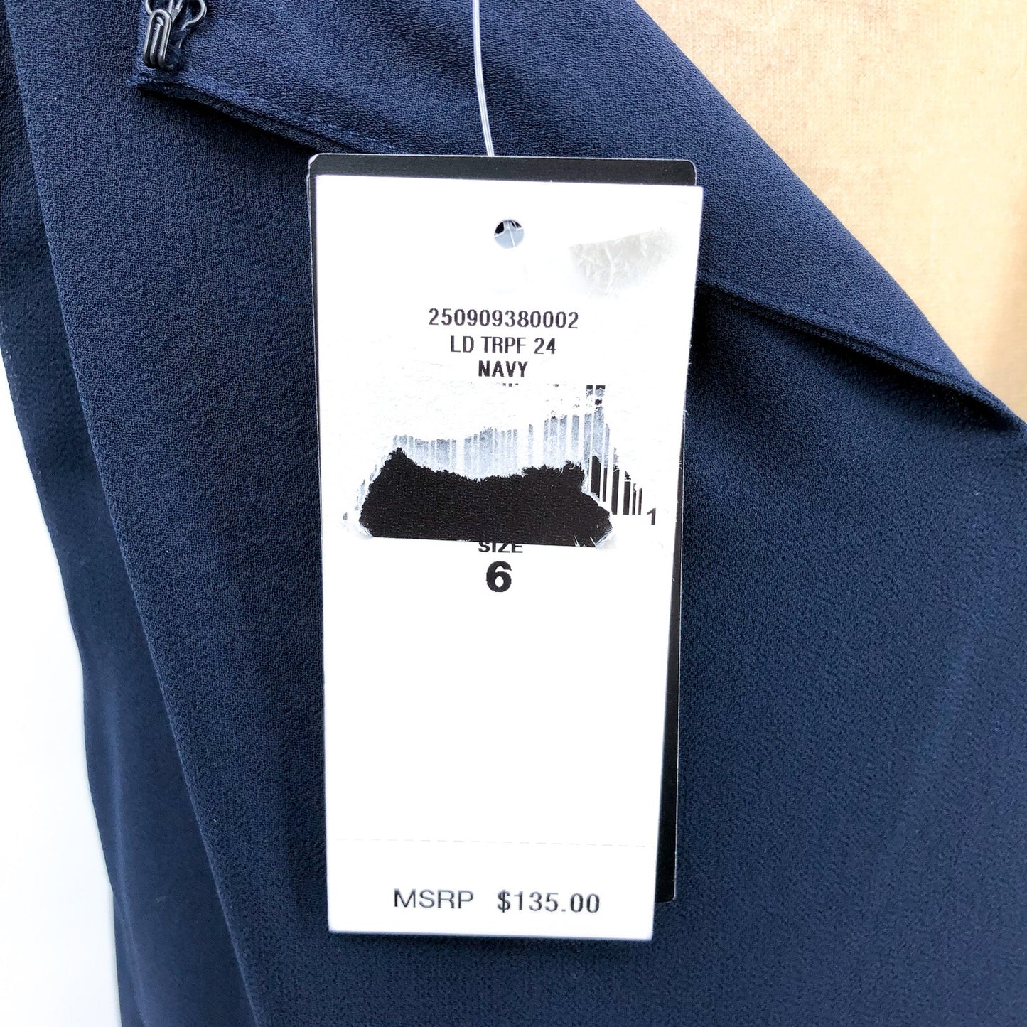 LAUREN RALPH LAUREN Womens Shift Dress Size 6 Navy Blue Crinkle Georgette NWT