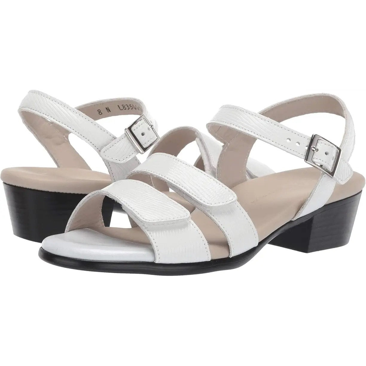 SAS Womens Savanna Adjustable Heeled Sandals Size 9.5 M White Leather NIB