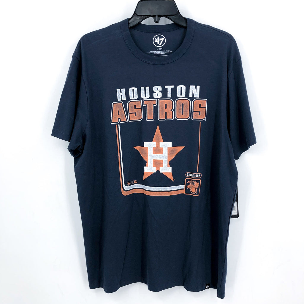 47 BRAND Men's Houston Astros Borderline Franklin T-Shirt Large Atlas Blue NWT