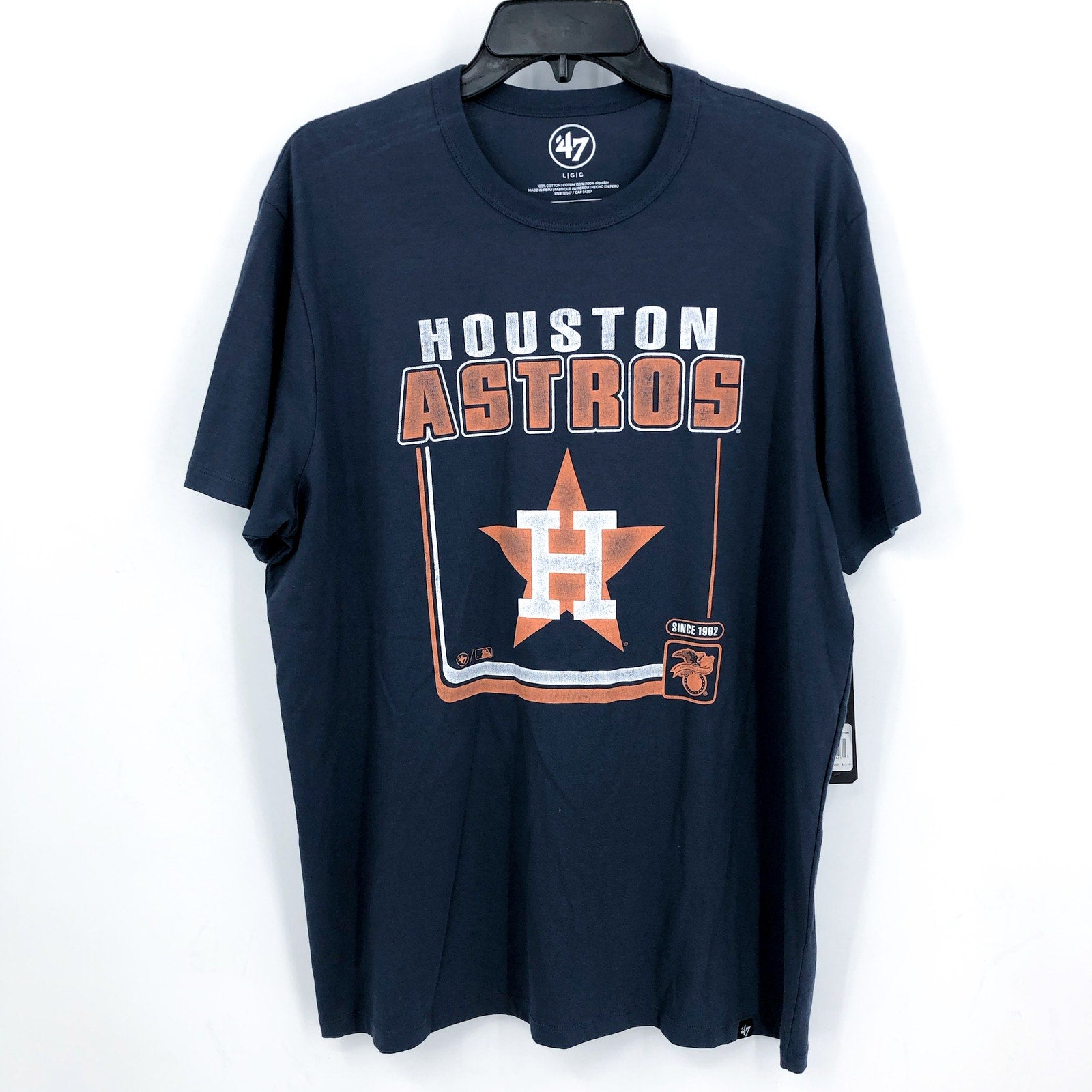 47 BRAND Men's Houston Astros Borderline Franklin T-Shirt Large Atlas Blue NWT