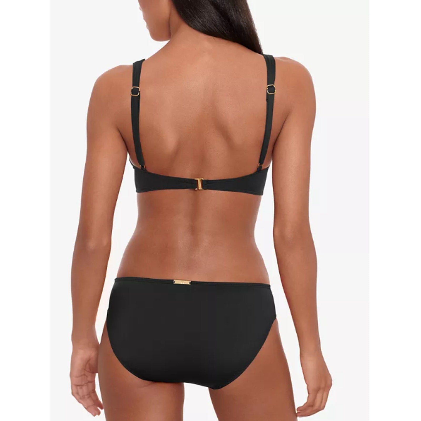 LAUREN RALPH LAUREN Beach Club Hipster Bikini Bottoms Size 14 Black Swim NWT