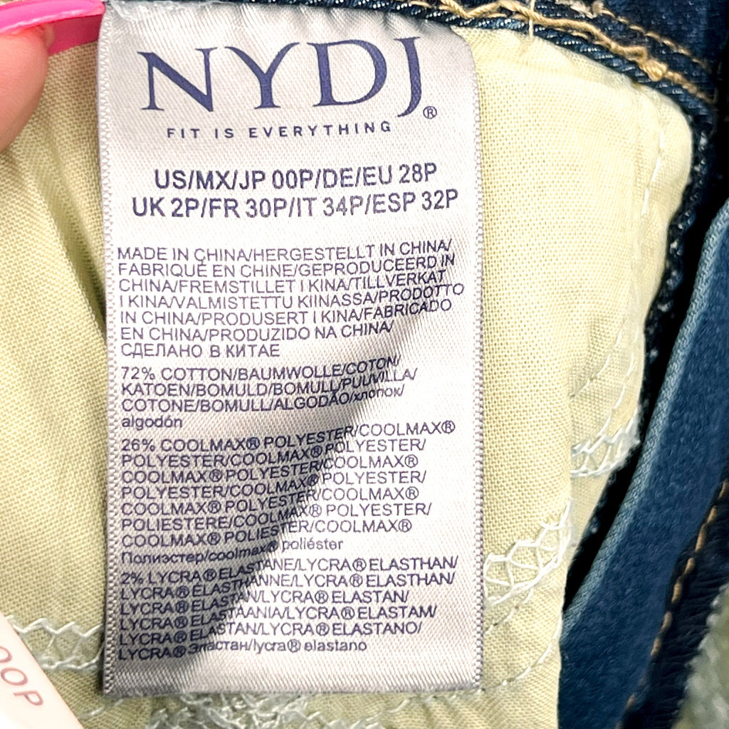 NYDJ Womens Major Wide Leg Capri Jeans 00 PETITE Serendipity Blue NWT