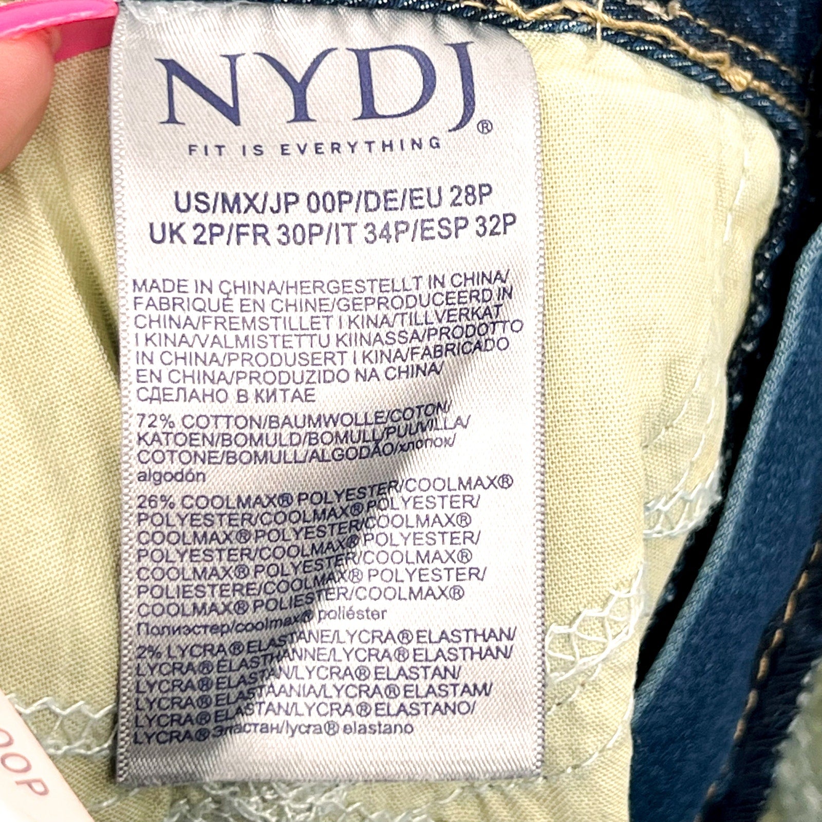 NYDJ Womens Major Wide Leg Capri Jeans 00 PETITE Serendipity Blue NWT