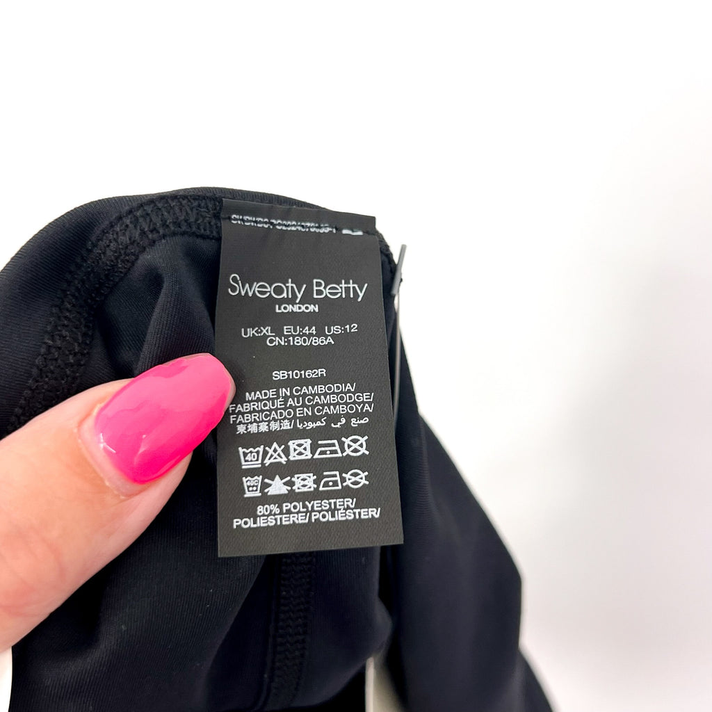 SWEATY BETTY Women's All Day 6" Shorts XL Black Athletic Stretch NWT