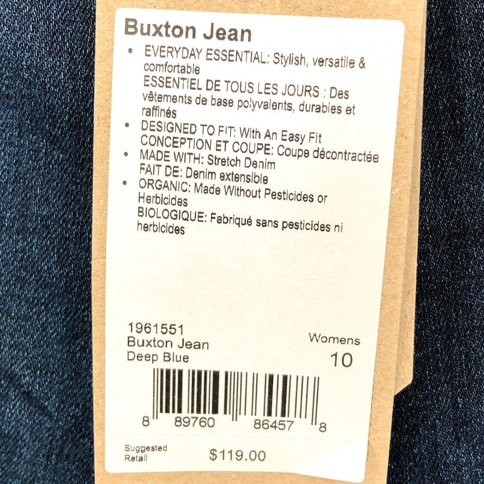 PRANA Womens Buxton Boyfriend Jeans Size 10 30x27 Deep Blue Stretch Mid-Rise NWT